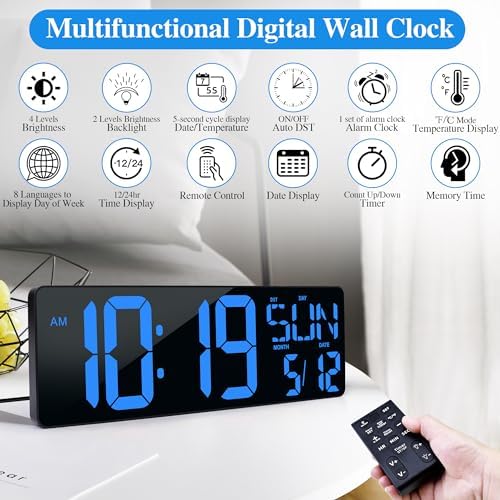 17.2"Large Digital Wall Clock Large Display - Image 3