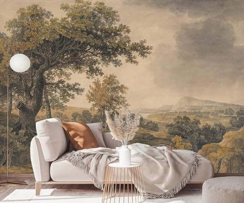 YQWDMX - Beige Forest Peel and Stick Wallpaper Jungle Self-Adhesive Mural - Image 2