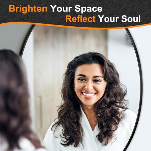 Delma 32x24 Black Oval Bathroom Mirror - Image 2