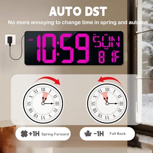 Digital Wall Clock Large Display: 16.5" LED Digital Clock - Image 4
