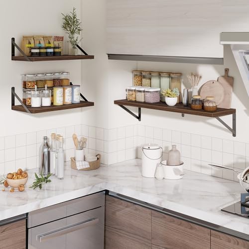 Deep Wall Shelves 24"W x 8"D Engineered Wood Floating Shelves - Image 2