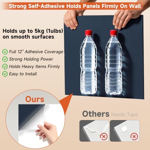 Acoustic Panels with Self Adhesive, 11.8”x11.8”, 12 Pack - Image 6