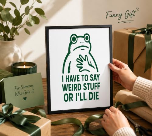 Framed Funny Frog Canvas Wall Art, Whimsical Picture Wall Decor - Image 3