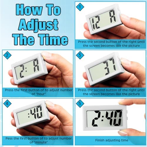 Frienda 3 Pieces Mini Small Digital Clock Stick On - Image 5