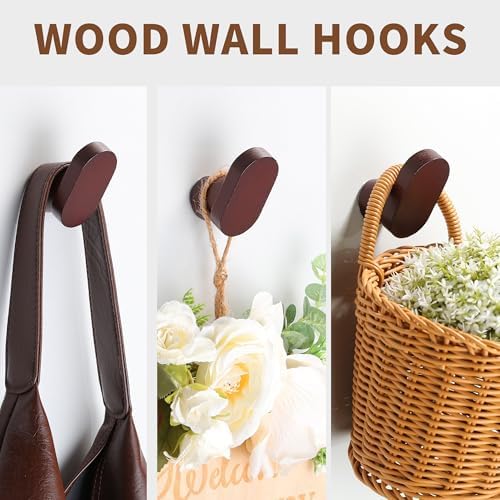 Screw-In Foot Shape Wall Hooks—Solid Beech Wood, PU Water-Resistant Coating - Image 4