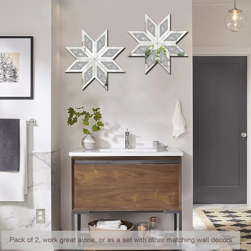 2 Piece Crushed Diamond Decorative Mirror - Image 3