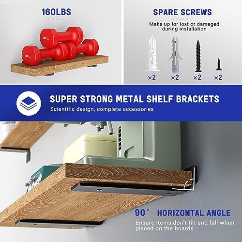 Goovilla Shelf Bracket, Floating Shelf Brackets 12 inch Long, 4 Pack - Image 3