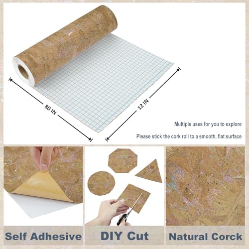 WESTICK Shiny Cork Fabric with Adhesive Backing Peel and Stick Wood Contact - Image 6