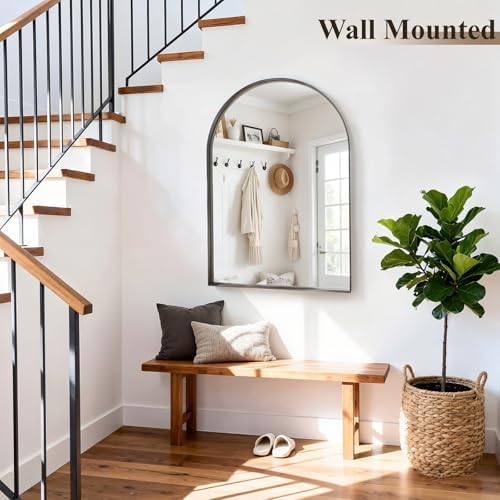30"x20" Black Arched Mirror, Arched Wall Mirror - Image 6