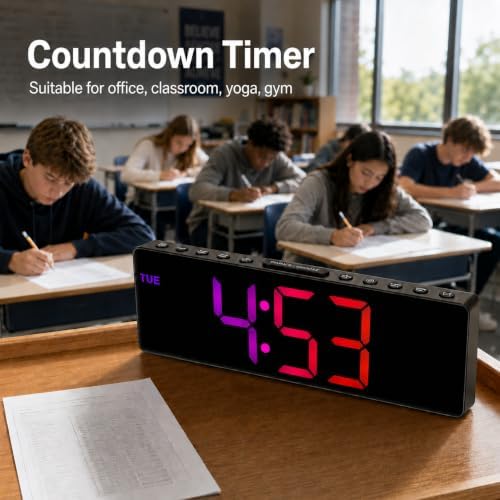 JALL 10.5'' Large Digital Alarm Clock - Image 5