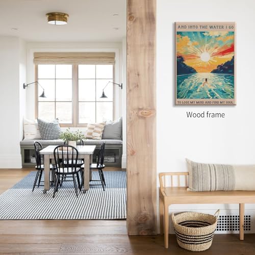 Sunrise Sunset landscape Posters Abstract Ocean Painting Wall Art 24X36 inch - Image 5