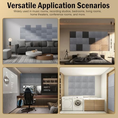 12Pack Acoustic wall Panels Panels 0.4" x 12" x 12" Soundproof Wall Panels - Image 4