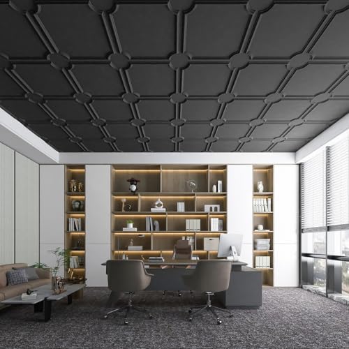 Art3d 3D Textured PVC Drop Ceiling Tiles, 2 x 2 ft - Image 4