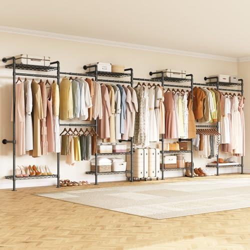 ONBRILL L7 Wall Mounted Industrial Pipe Clothing Rack, Corner Closet System - Image 2