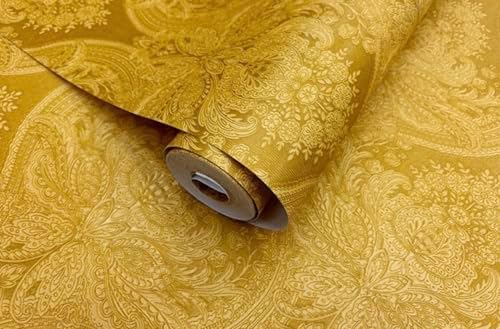 Blooming Wall Damasks Flocking Embossed Textured Wallpaper Roll - Image 4