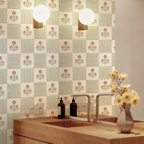 Guvana Green Floral Peel and Stick Wallpaper Boho Contact Paper Vintage Floral - Image 5