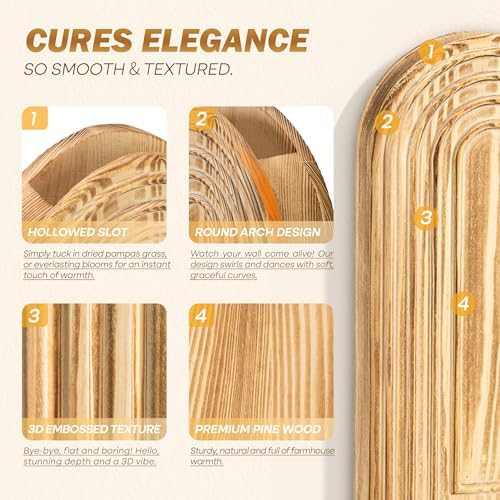 EOSAHR Wall Vase: Wall Planter for Indoor Plants & Fake Flowers, WarmYellow - Image 3
