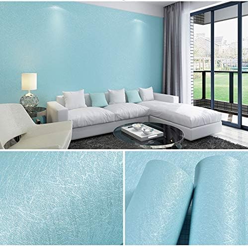 MelunMer Blue Silk Wallpaper Peel and Stick Removable Textured 15.7"x197" - Image 3