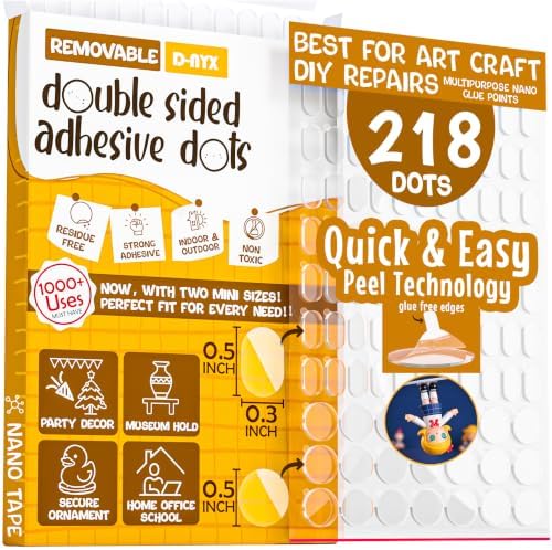 D-NYX Double Sided Tape Adhesive Dots Stickers 700, 218 or 100 Removable Round by D-NYX