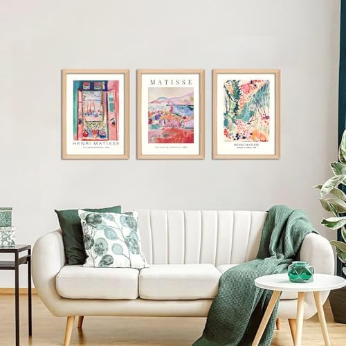 Wooden Framed Matisse Wall Art Set of 3 Abstract Henri Matisse Posters Vintage - Image 5