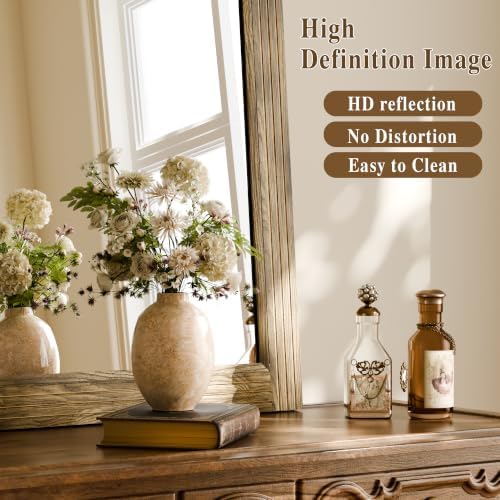 Rectangular Wall Mirror 30" x 40", Solid Wood Frame Bathroom Mirror - Image 5