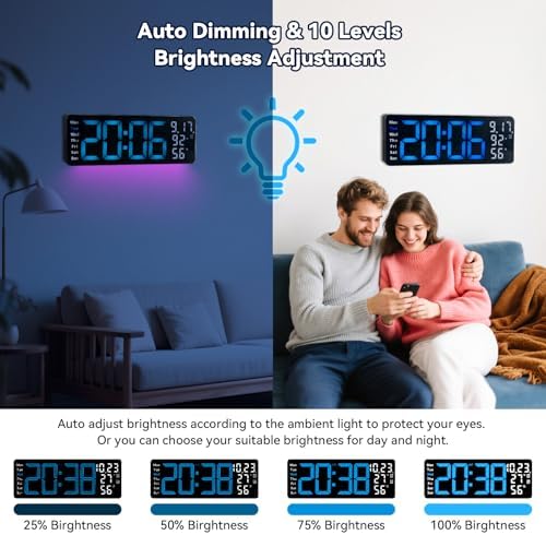 Digital Wall Clock Large Display, 17.3" Digital Clock - Image 4