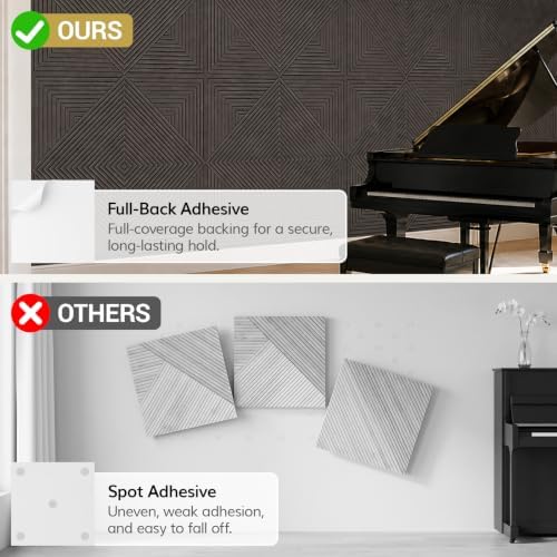 TONOR 16 Pack Acoustic Panels Peel and Stick, 23.6''x23.6''-62 sq.ft. - Image 6