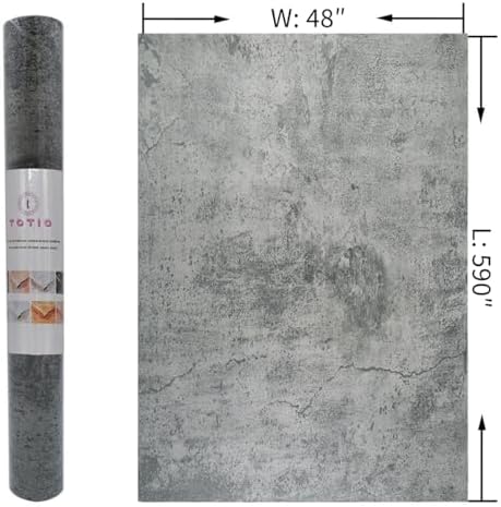 48x590inch Extra Wide Blue Grey Concrete Wallpaper Peel Stick Dark Cement Look - Image 7