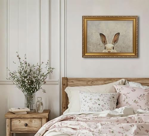 Vintage Gold Framed Easter Bunny Wall Art - Image 5