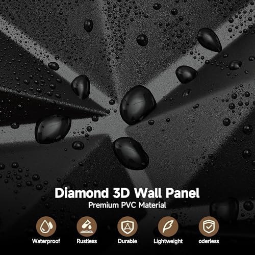 INMOZATA 3D Wall Panels, Diamond Textured PVC Accent Wall Panels - Image 3