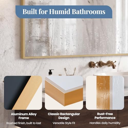 DUMOS 30"x36" Rectangle Wall Mirror, Bathroom Mirrors - Image 4