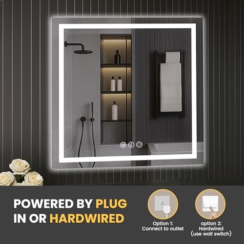 LOAAO 30"X30" LED Bathroom Mirror - Image 6