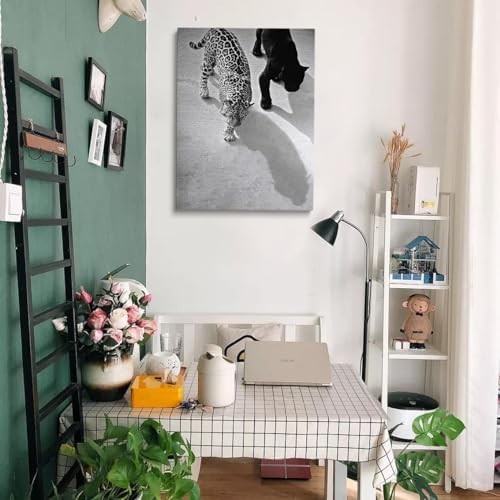 Vintage Black and White Poster Leopard Jaguar Print Cheetah Wall Art Big Cat - Image 4