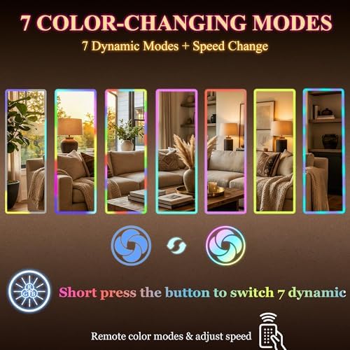 VooBang 64"x21" RGB LED Full Length Mirror - Image 3