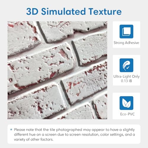 COMSTICKC 3D Faux Brick Wall Panels Peel and Stick - Image 3