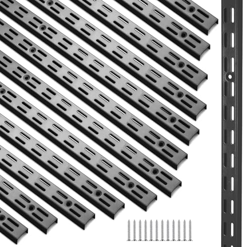 MorningRo 12 Pack 60" Dual Track Shelving Rail, Dual Slot Upright by MorningRo