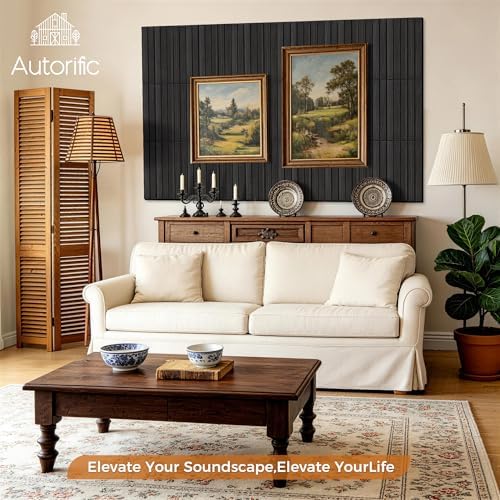 Acoustic Wall Panels, 12 Pack 11.8”x15.7”x0.35”, Rustic Walnut - Image 5