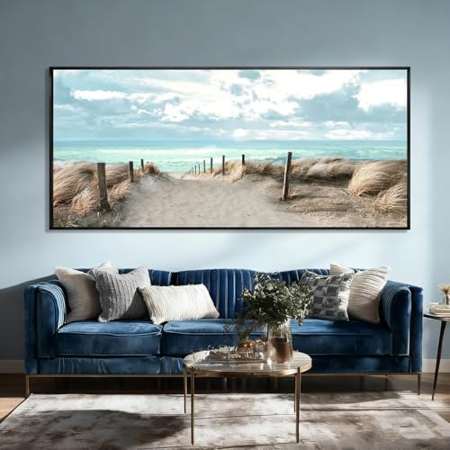 Ocean Wall Art Landscape Wall Decor Modern Canvas Prints 32"x70" Large Artwork - Image 5