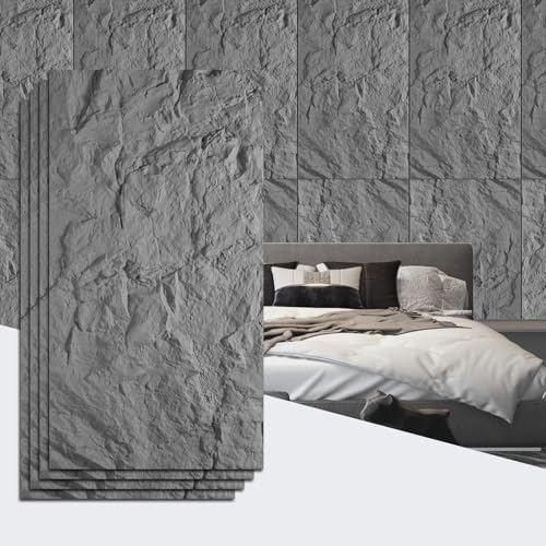 Faux Stone Wall Panel 43.3''x23.6'', Mountain Rock Design by Unknown