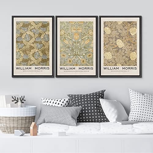 MUDECOR Framed Canvas Print Wall Art Set William Morris Floral Tapestry Pattern - Image 3