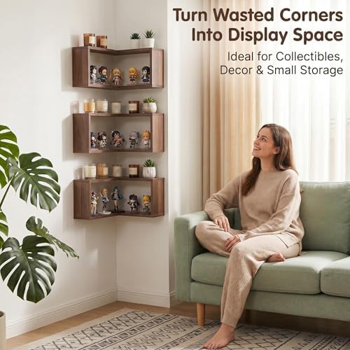LIYAOLI Floating Shelves for Inside & Outside Corners Wall Shelves, Modern - Image 3