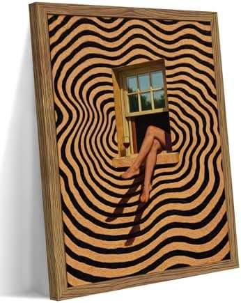 Framed Vintage Abstract Canvas Wall Art, Retro Woman Legs in Window Poster Print by Unknown
