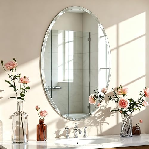 24x36 Inch Bathroom Mirrors for Over Sink, Frameless Mirrors for Wall by JACUKO
