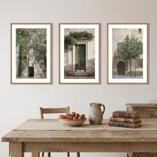 HOURIA Vintage Italy City Landscape Framed Canvas Wall Art Set-16"x24"x3 - Image 3