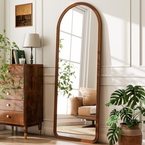 24x65 Inch Wood Arched Full Length Floor Mirror - Image 2