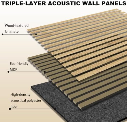 2 Pack Wood Slat Wall Panels, Vertical Wood Slat Wall Panels, Light Oak - Image 3