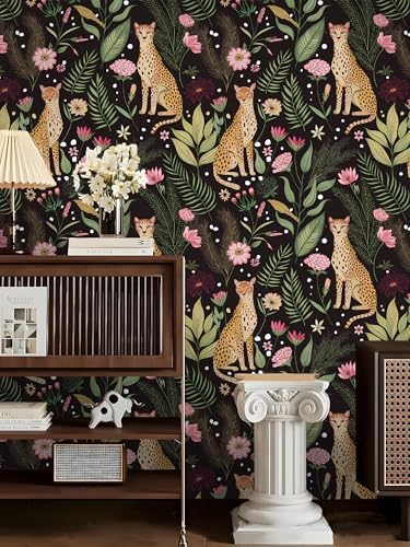 Floralplus Peel and Stick Wallpaper Black Floral Wallpapers - Image 2