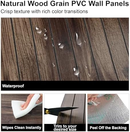 Wood Grain 15.8"W x 118"L Peel and Stick Wall Panels, 3D Soundproof - Image 5