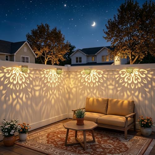 Solar Fence Lights 6 Pack Solar Step Lights Outdoor Waterproof LED Solar - Image 2