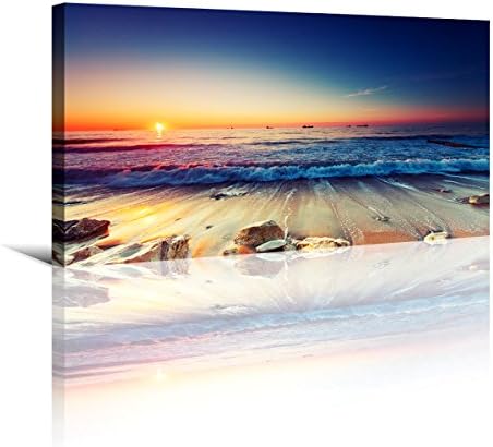 Beach Wall Art Sea Ocean Landscape Picture Print Canvas Wall Art Modern Giclee by HaichuangDecorArt